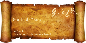 Gerl Ákos névjegykártya